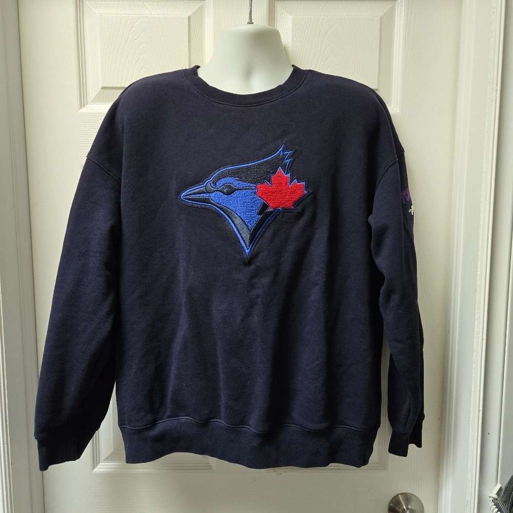 Pro Standard Toronto Blue Jays Embroidered Crewneck Sweatshirt MLB Navy - Picture 2 of 9